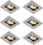 QAZQA 6 darabos modern süllyesztett spotlámpa készlet alumíniumból, forgatható és dönthető GU10 50mm - Qure (111257)