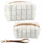 Lean Kozmetikai táska plüss fogantyúval Tágas fehér 20cm (22047)