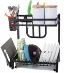 VERK GROUP Verk 07127 Konyhai szervező csepptálcával, fekete (07127)