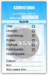  Volvo - Olajcsere szerviz matrica kártya 10x6 cm saját logóval : Színek - Szürke