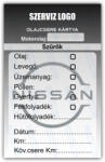  Nissan - Olajcsere szerviz matrica kártya 10x6 cm saját logóval : Színek - Sötét kék