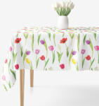 Goldea szögletes teflonos asztalterítő - színes tulipánok 80 x 80 cm