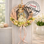  Csináld magad - Lány nyuszis boho kopogtató 20cm