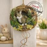  Csináld magad - Nyuszi figurás natúr kopogtató 20cm