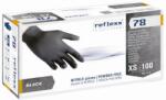 Reflexx R78 Egyszerhasználatos púdermentes nitril kesztyű, 100 darab / 1 doboz (RFX-R78-BK)