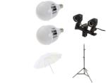 iShoot Starter kit lumina continua foto-video umbrela de difuzie si 2x bec LED 48W 6500K