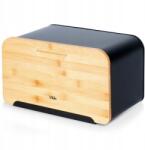 Vilde Fém Kenyértartó Bambusz Deszkával Fekete Kenyértartó Modern (4909601005192)