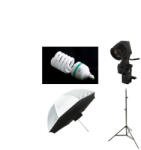 iShoot Kit lumina continua cu bec si umbrela tip softbox difuzie fata 84cm