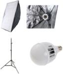 iShoot Kit lumina continua foto-video cu Softbox 40x60cm fasung E27 incorporat+stativ+bec LED 28W-6500k
