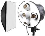 iShoot Kit suport stativ pentru 5 becuri cu fasung E27 + softbox 60X90cm