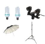 iShoot Kit lumina continua foto-video 2 becuri si umbrela de reflexie 84cm