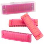 Lean Szájharmonika 10 lyukú Kezdő Gyerekeknek Tok Rózsaszín (26765)