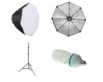 iShoot Kit lumina continua softbox octogonal 60cm cu fasung E27 incorporat bec si stativ