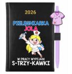 FunnyCase Naptár 2026 A5 Fekete Golyóstoll Ajándék Ápolónőnek A Munkahelyen Iszom (KALENDARZ CZARNY W PRACY WYPIJAM)