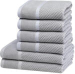 decoDoma Set de prosoape şi prosoape de baie din frotir MODENA gri, 6 buc Prosop