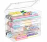 Lifewit 4x kis műanyag doboz, asztali rendszerező, tolltartó, zárható (23207)
