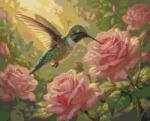 Alkotásutca Kolibri és rózsák - Számfestő készlet kereten 40x50