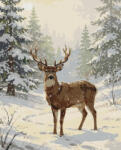 Alkotásutca Szarvas a havas erdőben - Számfestő készlet kereten 40x50