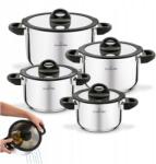 STARKE PRO Edénykészlet indukciós Fedő Acél Gáz Szett Starke Pro Sante 8 el (5903313460538)