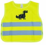 AMIO Vesta Reflectorizanta Siguranta Copii, Galbena cu Certificat, Model DINOZAUR (03936) - dauto