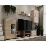 Casa Manuel Mobilier de perete living, stejar sonoma, material DTD, FRONTAL 1 NEW