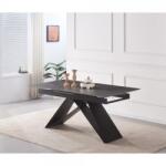 Casa Manuel Masă dining extensibilă, beton/neagră, 160-200x90 cm, MAJED