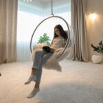 Casa Manuel Scaun suspendat, transparent/ auriu/ alb, BUBBLE TIP 1