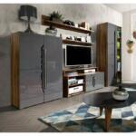 Casa Manuel Living DAVOS A, iluminare led, gri lucios/nuc, 306 cm