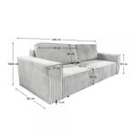 Casa Manuel Canapea extensibilă, gri deschis, HARPERA BIG SOFA Canapea