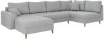 Ropez Világosszürke kordbársony sarokkanapé (bal oldali-U alakú) Ariella - Ropez