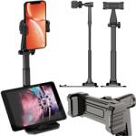 VERK GROUP Állítható és forgatható asztali tartó telefonhoz és tablethez, fekete (04133)