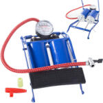 VERK GROUP Kéttömlős Lábpumpa Autó- és Kerékpárgumikhoz, Labdákhoz, Adapterekkel (11070)