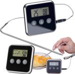 Verk Group Digitális hőmérő termoszonda, időzítővel és LCD kijelzővel, fekete (07209)