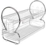 VERK GROUP Kétszintes konyhai edényszárító - Ezüst (07118)