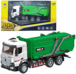 Huina Toys zöld fém szemétszállító teherautó 1: 50 (22773)