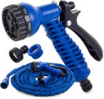 VERK GROUP Rugalmas kerti tömlő 15m multifunkciós szórópisztollyal, kék színben (15500_N)