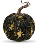 Family Halloween-i tök dekoráció - 11 cm - fekete, pókkal - habszivacs (56541B)