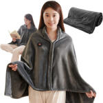 Verk Group USB-s nagyméretű elektromos takaró, 140x70 cm, 3 fűtési mód, 7 fűtési zóna, szürke színű (24598)