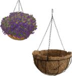 GardenLine Félkör alakú, kókuszrost betétes függő virágtartó 25, 5 x 13 cm (PERG-N5530)