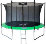 GardenLine Kerti trambulin védőhálóval és létrával - Zöld - 366 cm (TRA4286)