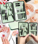 GordonToys Zöld Elegáns Utazó Manikűr Készlet 18 Darabos (G935)