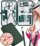 GordonToys Zöld 18 darabos professzionális manikűr készlet hordozható tokban (G930)