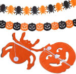 Verk Group Halloween papírgirlanda tök és pók mintával, 3 méter hosszú (26135)