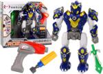 LEAN Toys Interaktív Robot Játék Fúróval és Karddal, Világító és Hangos Hatásokkal, Sötétkék (18635)