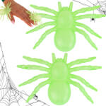 Verk Group Fluoreszcens nagy pókok Halloween dekoráció, 2 darab, 11 cm (26131)