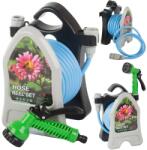 VERK GROUP 10m hosszú, multifunkciós szűrőfejes, UV-álló PVC kerti tömlő állvánnyal (24554_N)