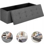 Songmisc Puff Kárpitozott Lábtartó Kényelmes Ülés Összecsukható Tároló 120l 110x38 (Pufa Tapicerowana Podnóżek Siedzisko Schowek)