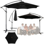 LEAN Oldalra dönthető, fekete kerti napernyő 350x250cm (26727)