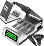 Verk Group Automatikus AA és AAA akkumulátortöltő LCD kijelzővel (02043)