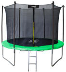 GardenLine Kerti trambulin védőhálóval és létrával - Zöld - 305 cm (TRA4279)